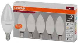 Лампа светодиодная LED Value LVCLB60 7SW/830 свеча матовая E14 230В 2х5 RU (уп.5шт) OSRAM 4058075577923 Лампа светодиодная LED Value LVCLB60 7SW/830 свеча матовая E14 230В 2х5 RU (уп.5шт) OSRAM 4058075577923