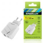 Адаптер сетевой 18Вт 1USB+1Type C 100-220В 5-9В/3А QC коробка бел. Ergolux 15252 Адаптер сетевой 18Вт 1USB+1Type C 100-220В 5-9В/3А QC коробка бел. Ergolux 15252