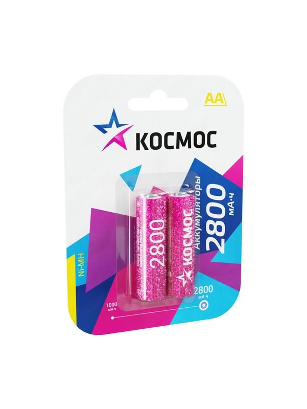 Аккумулятор AA/R6 NI-MN 2800мА.ч BP-2 (блист.2шт) Космос KOCR6NIMH2800MAH2BL