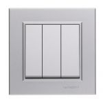 Выключатель 3-кл. СП Karea 10А IP20 сереб. Makel 56065091