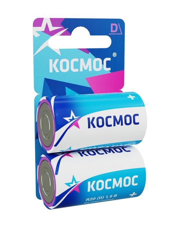 Элемент питания солевой D/R20 (блист.2шт) КОСМОС KOCR202BL