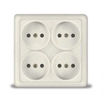 Розетка 4-м ОП Олимп 16А IP20 квадрат. без заземл. сл. кость UNIVersal 1170