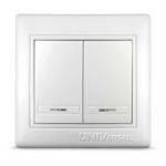 Выключатель 2-кл. СП Севиль 10А IP20 с подсветкой бел. UNIVersal С0123