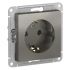 Розетка 1-м СП AtlasDesign 16А IP20 с заземл. механизм сталь SE ATN000943