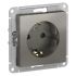 Розетка 1-м СП AtlasDesign 16А IP20 с заземл. защ. шторки механизм сталь SE ATN000945