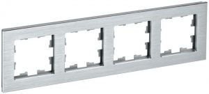 Рамка 4-м BRITE РУ-4-1-БрА металл алюм. IEK BR-M42-M-K47 Рамка 4-м BRITE РУ-4-1-БрА металл алюм. IEK BR-M42-M-K47