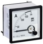Амперметр Э47 72х72мм 150/5А кл. точн. 1.5 IEK IPA10-6-0150-E Амперметр Э47 72х72мм 150/5А кл. точн. 1.5 IEK IPA10-6-0150-E