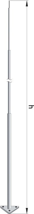 Мачта молниеприемная, H = 6 м, нерж.