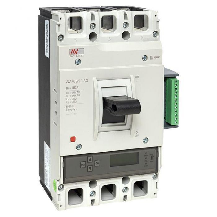 Выключатель автоматический 3п 400А 50кА AV POWER-3/3 ETU6.2 AVERES EKF mccb-33-400-6.2-av