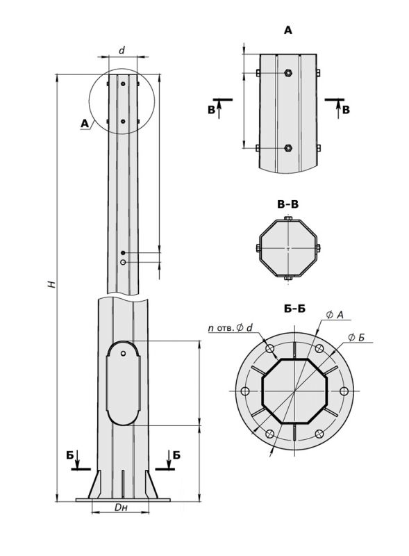 Опоры освещения СФГ-400-8