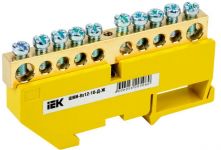 Шина PE "земля" на DIN-изол. ШНИ-8х12-10-Д-Ж IEK YNN10-812-10D-K05 Шина PE "земля" на DIN-изол. ШНИ-8х12-10-Д-Ж IEK YNN10-812-10D-K05